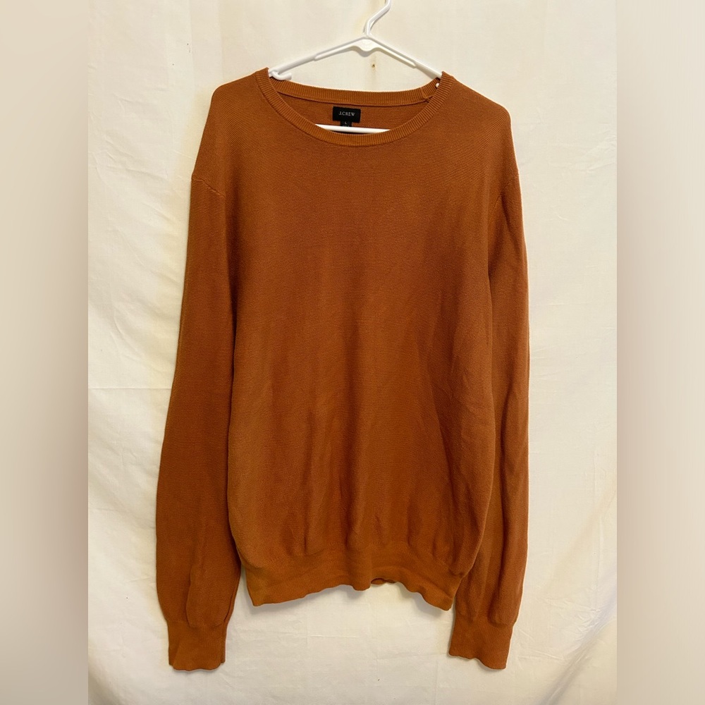 J. Crew Mens‎ Burnt Orange Crewneck Pullover Sweater Size Large